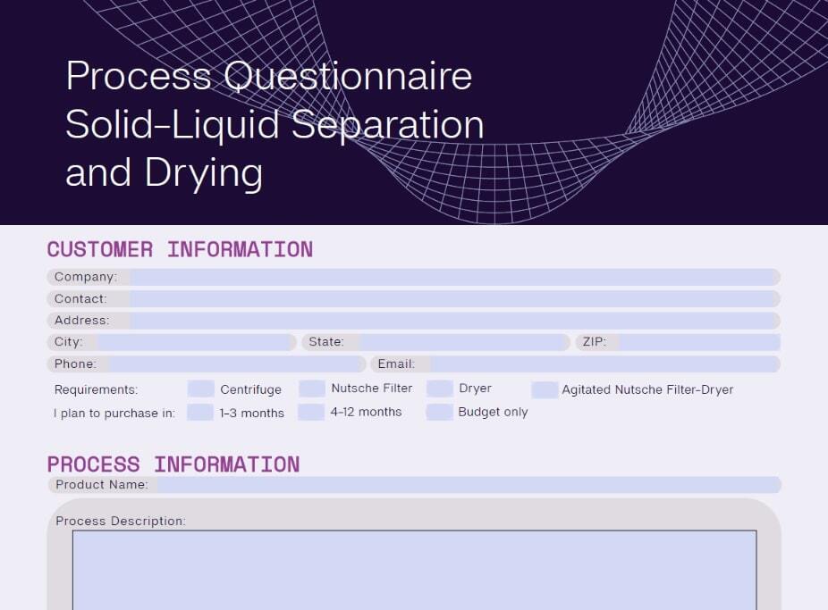 Filter-Dryer Questionnaire image