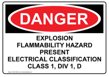 Hazardous Area danger sign