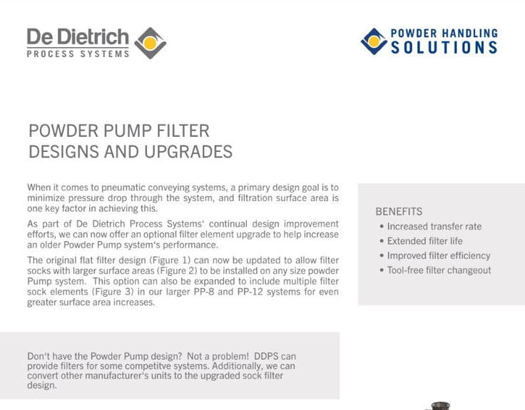 Powder Pump filter designs and upgrades