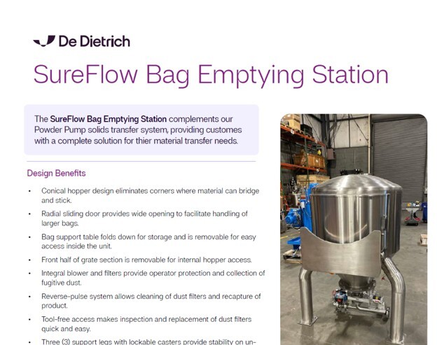 Sureflow Bag Emptying Station